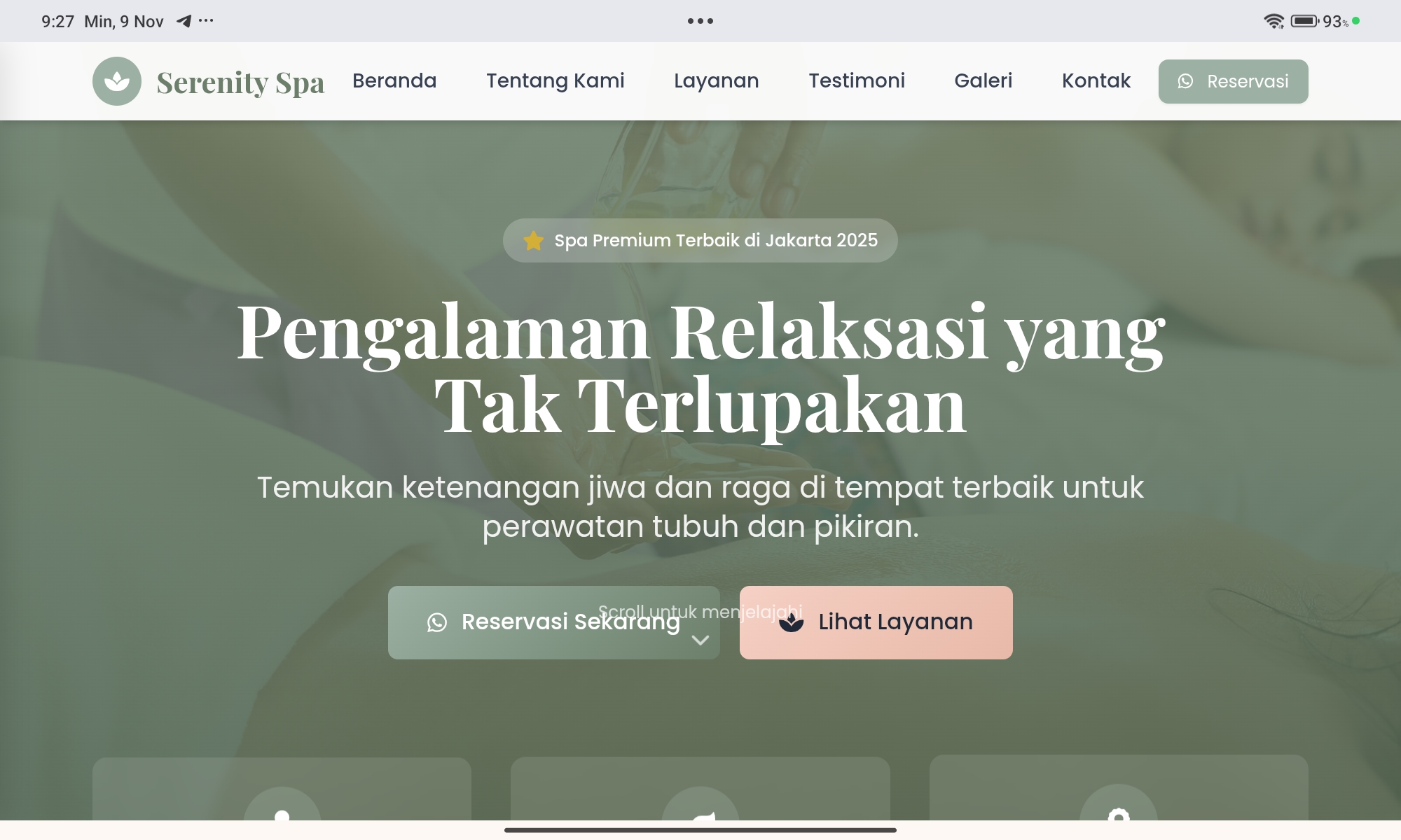 Website Spa & Beauty - Contoh desain website untuk spa dan salon kecantikan